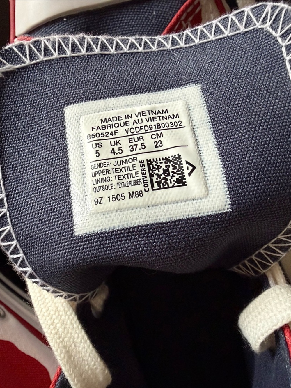 Converse All Star High Top Sneakers /American Flag Stars Red White Blue / Womens - Picture 7 of 7